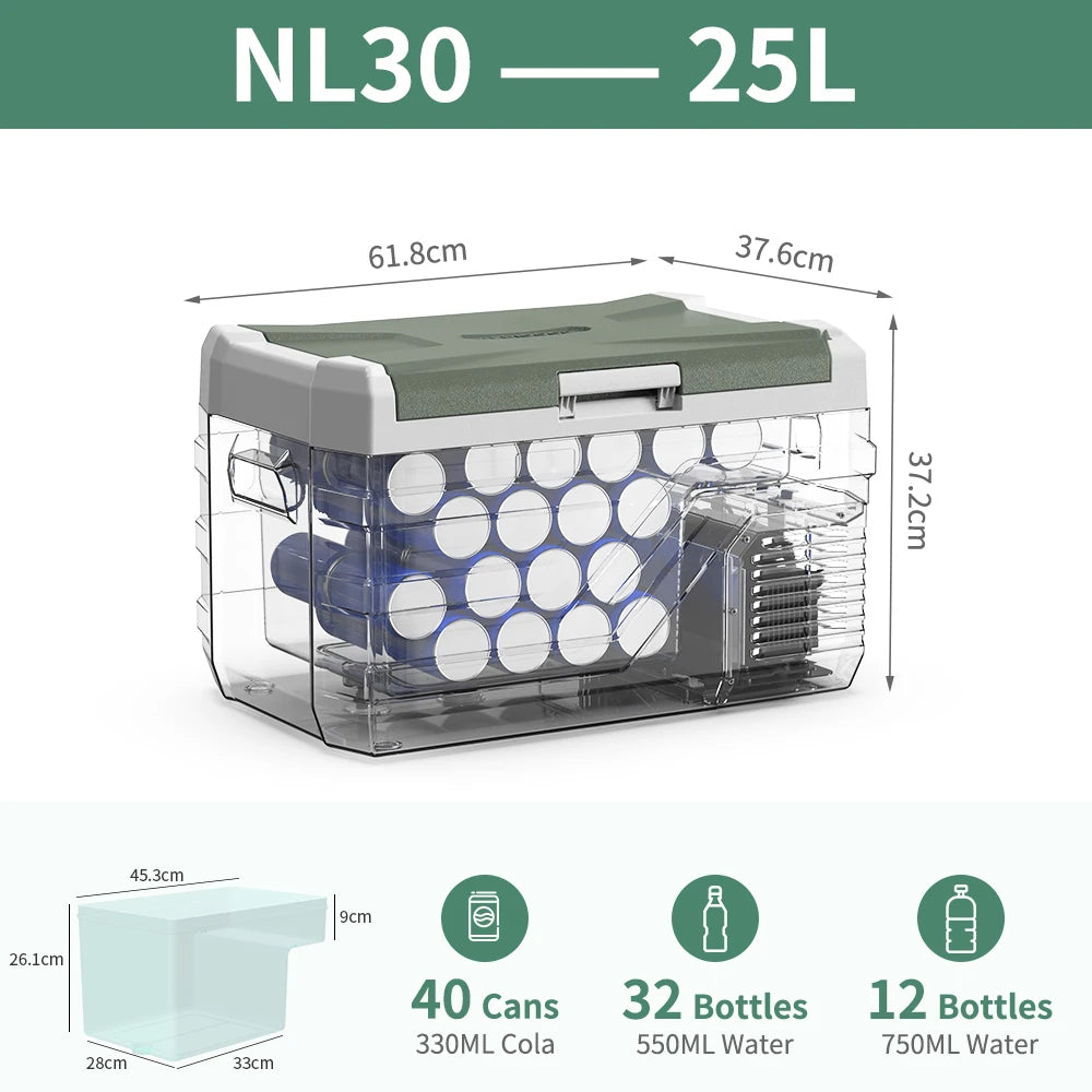 Alpicool NL 25L 35L 45L Car Refrigerator 12V Compressor Fridge Freezer