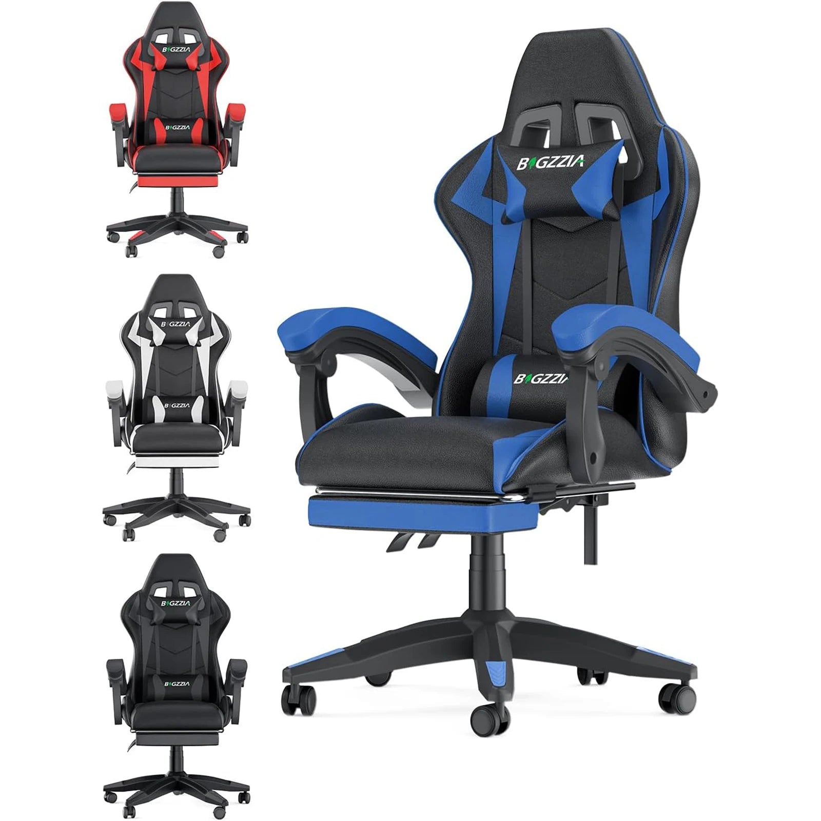 Ergonomic  Gaming Chair with Footrest Gamer Chairs Ergonomic with Lumbar Cushion Gaming Chair Height Adjustable Computer Chair