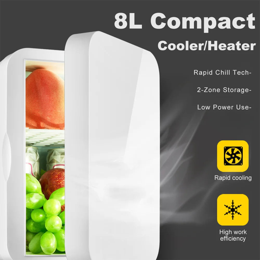 Portable Vehicle Refrigerator 8L Mini Compact Fridge