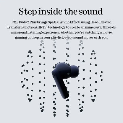 CMF Buds 2 Plus 12mm LCP Driver for rich and balanced sound 50dB Hybrid ANC