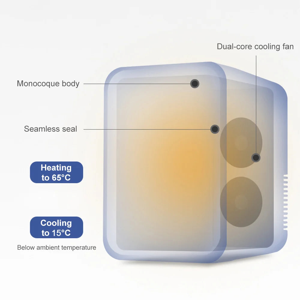 Portable Vehicle Refrigerator 8L Mini Compact Fridge
