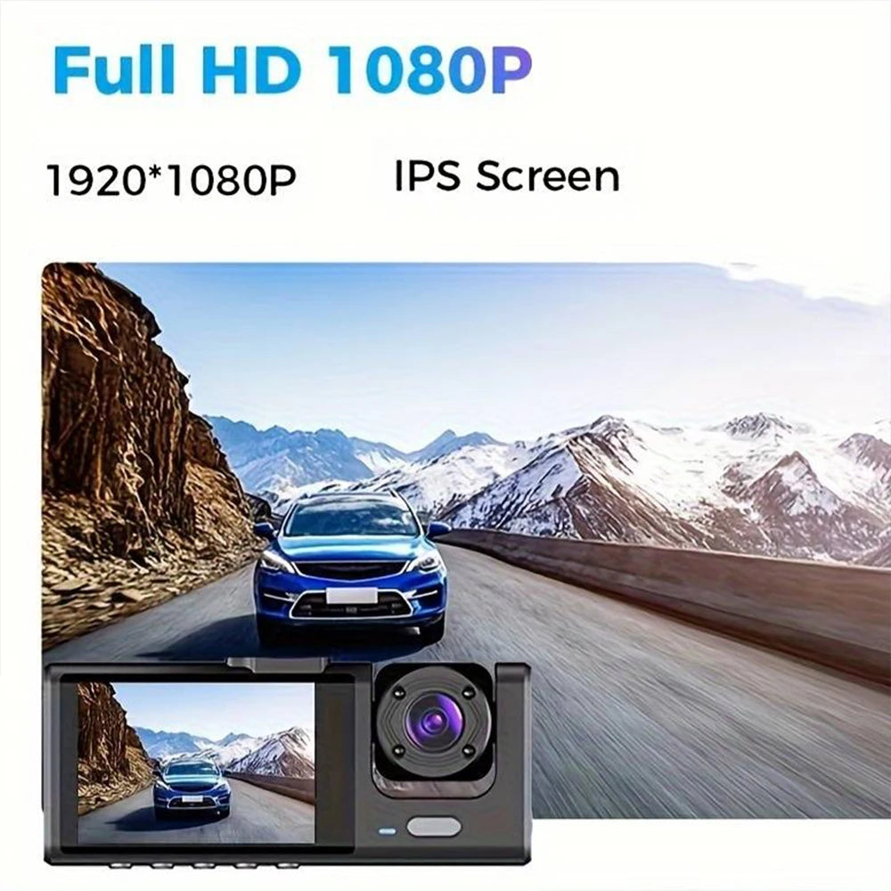 3 Camera Dash Cam for Cars Camera 1080P Recorder
