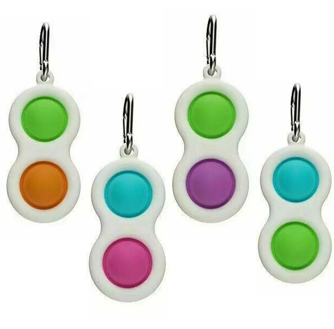 Children Kid Simple Dimple Special Needs Silent Sensory Fidget Keyring Toy Autism Classroom Adult UK