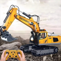 Excavator Toy for Boys with Remote Control 11-Channel Alloy Metal 2.4GHz Wireless RC Engineering Vehicle