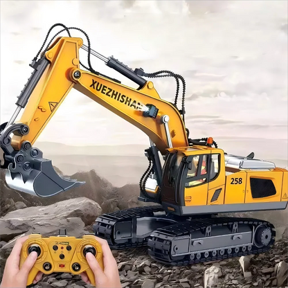 Excavator Toy for Boys with Remote Control 11-Channel Alloy Metal 2.4GHz Wireless RC Engineering Vehicle