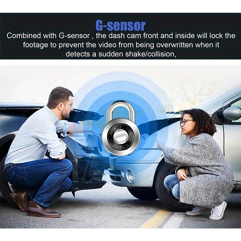 3 Camera Dash Cam for Cars Camera 1080P Recorder