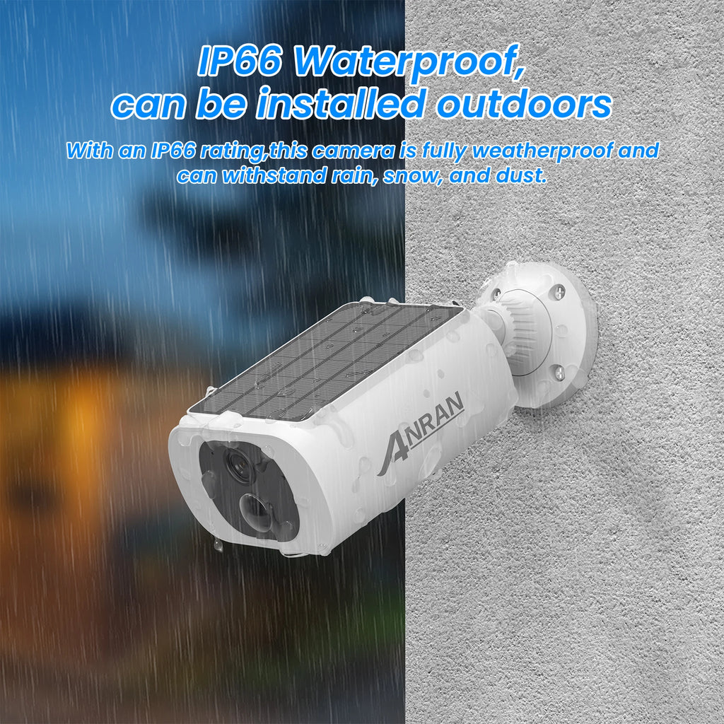 ANRAN 2K Solar Security Camera 3/5MP Outdoor Wireless 2.4G WIFI Camera Battery Cam Floodlight Color Night Vision