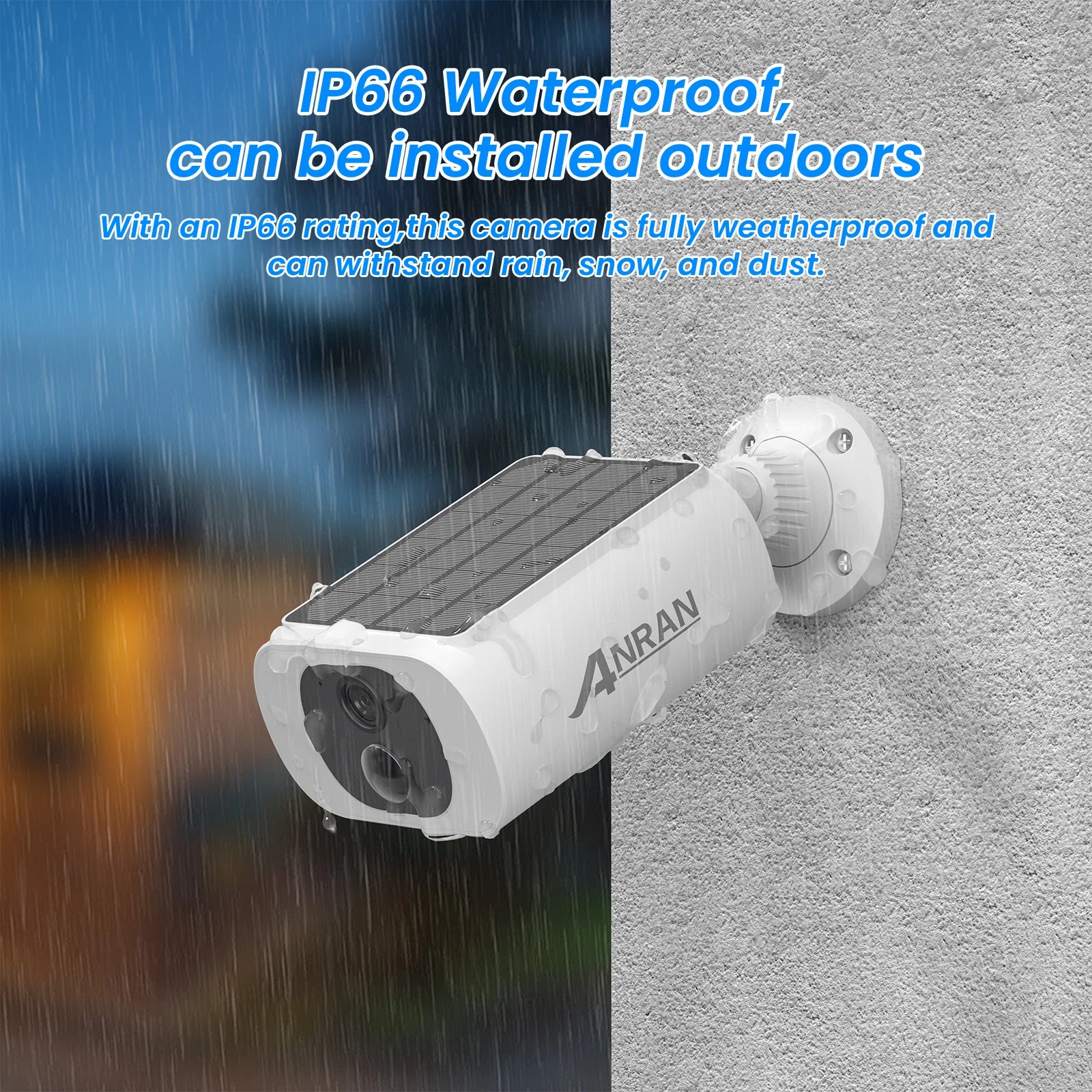 ANRAN 2K Solar Security Camera 3/5MP Outdoor Wireless 2.4G WIFI Camera Battery Cam Floodlight Color Night Vision