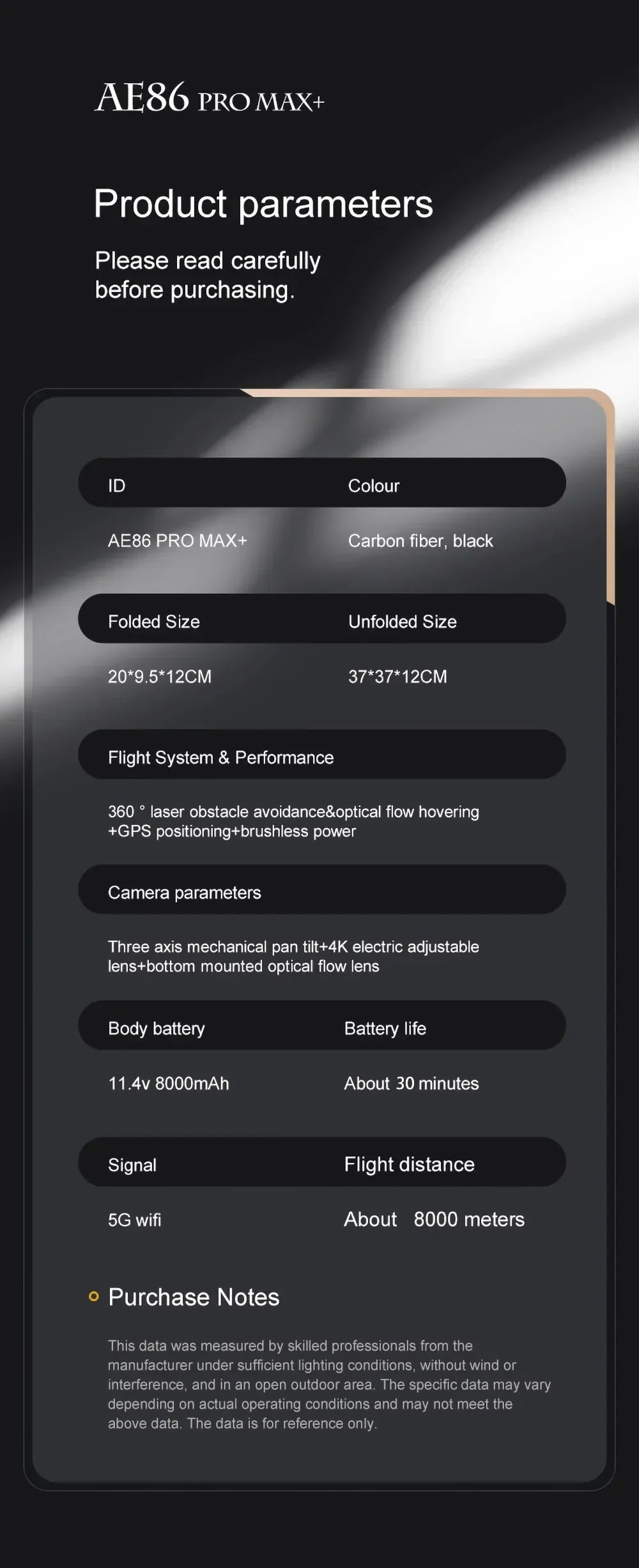 Professional Drone AE86 PRO MAX- Dual Camera GPS Obstacle Avoidance Drone with LED Screen