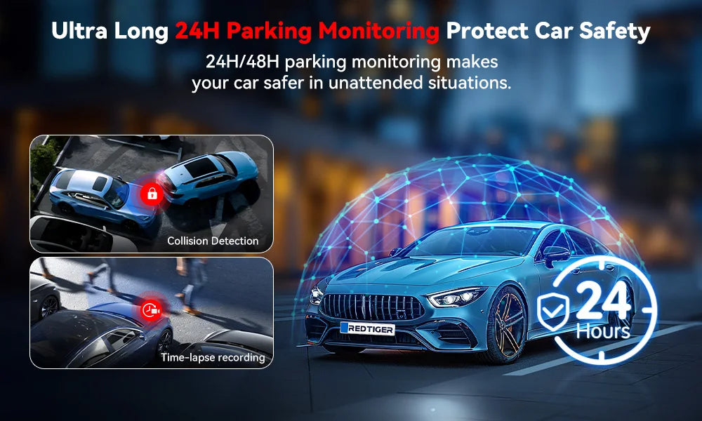 REDTIGER A4 Dash Camera Front and Rear 4K Dash Cam Drive Recorder