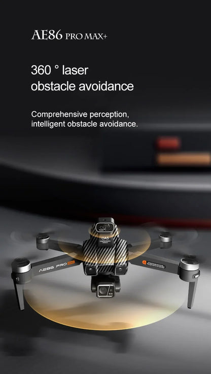 Professional Drone AE86 PRO MAX- Dual Camera GPS Obstacle Avoidance Drone with LED Screen