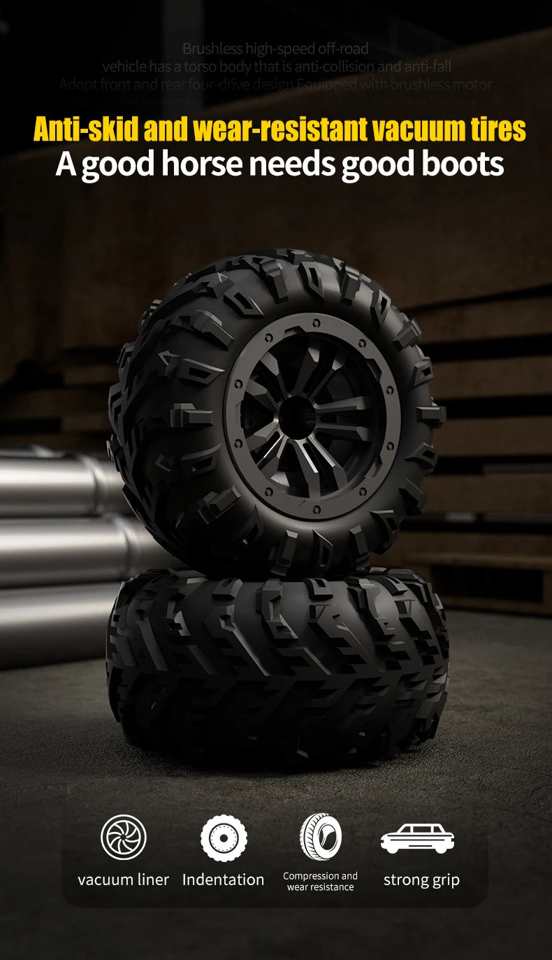 High Speed RC Car 1/16 4x4 Remote Control Brushless Vehicle 2.4G 4WD Electric Off-Road Drift Crawler Toys for Children