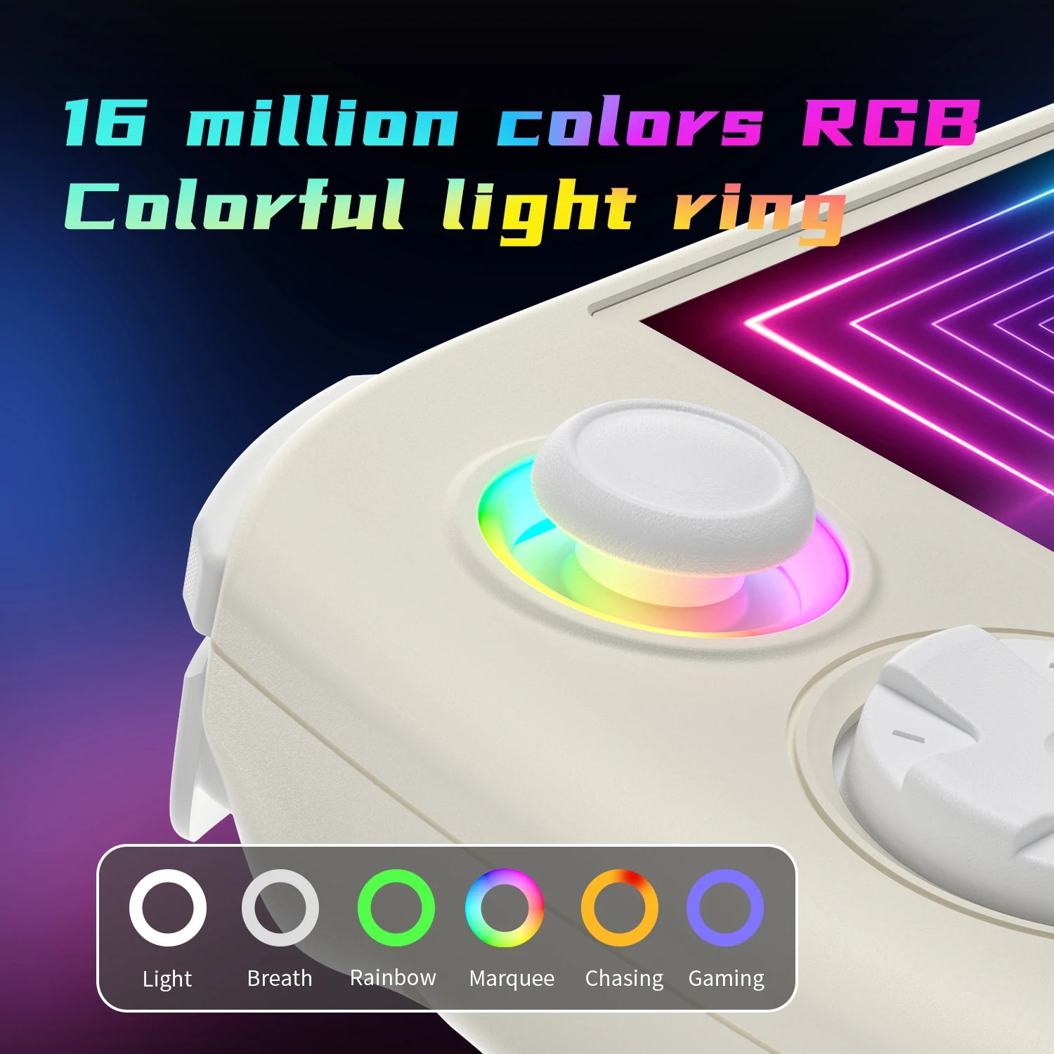 ANBERNIC RG Cube Retro Handheld Game Console 64bit Android 13 T820 3.95 Inch IPS Screen Hall Joystick RGB lighting effect
