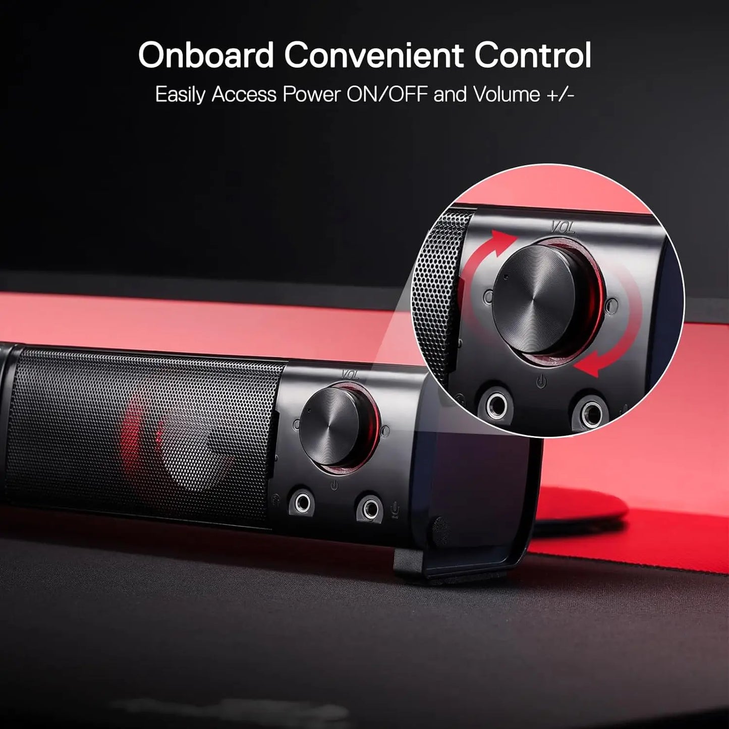 Redragon GS550 PC Gaming Speakers 2.0 Channel Desktop Computer Sound Bar