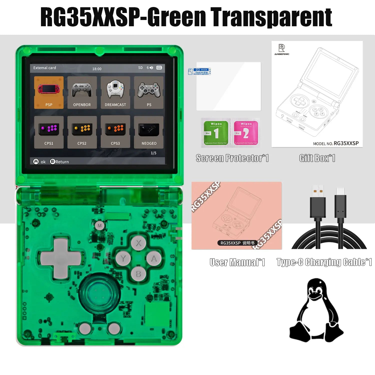 Anbernic RG35XXSP 3.5'' IPS Screen Flip Handheld Console