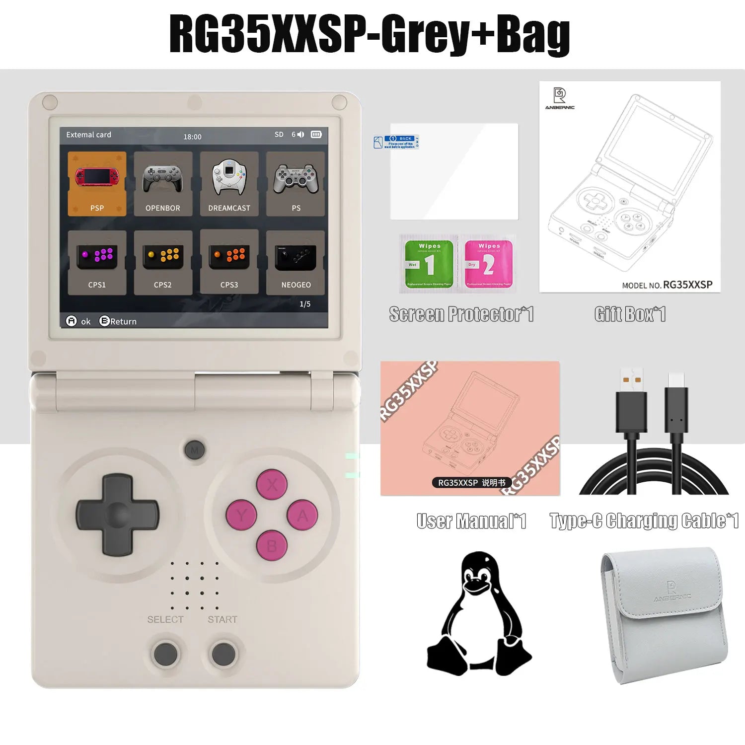 Anbernic RG35XXSP 3.5'' IPS Screen Flip Handheld Console