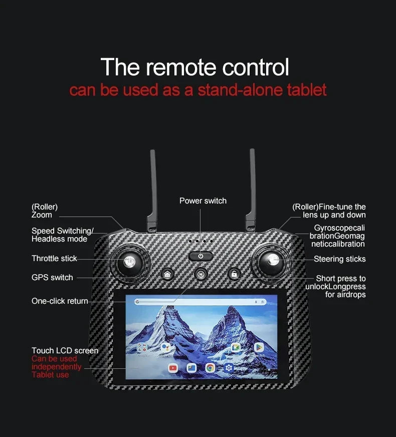 Professional Drone AE86 PRO MAX- Dual Camera GPS Obstacle Avoidance Drone with LED Screen