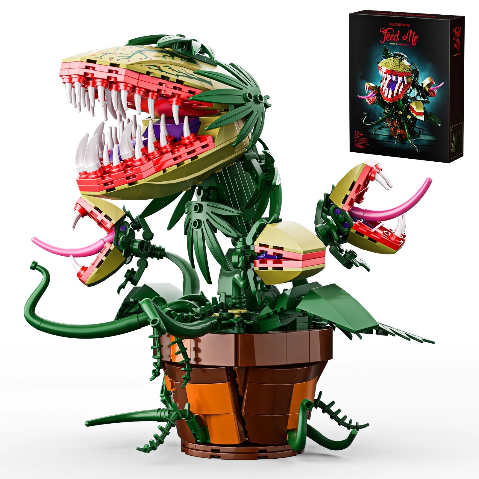 Piranha Plant Audrey II 2 Building Blocks Set Horrors Flower Shop Decoration (629PCS)