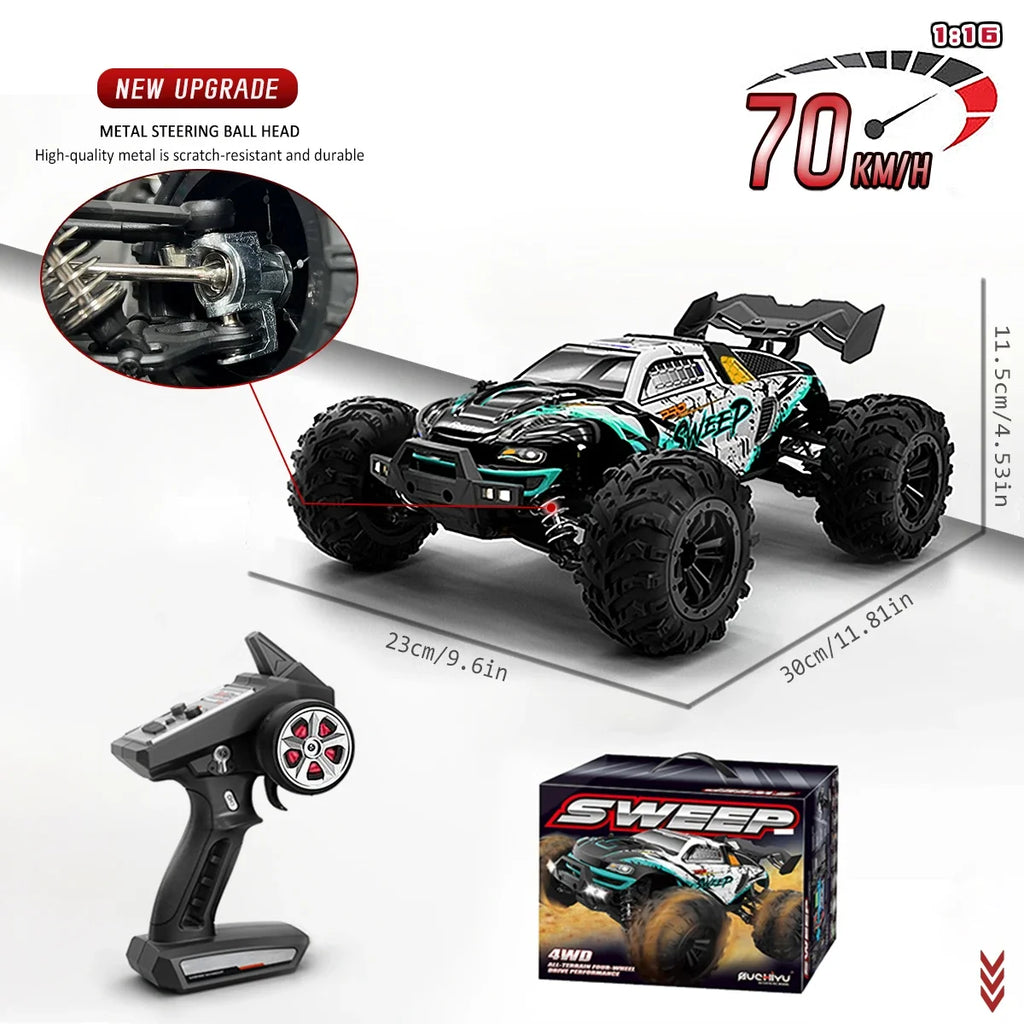 High Speed RC Car 1/16 4x4 Remote Control Brushless Vehicle 2.4G 4WD Electric Off-Road Drift Crawler Toys for Children