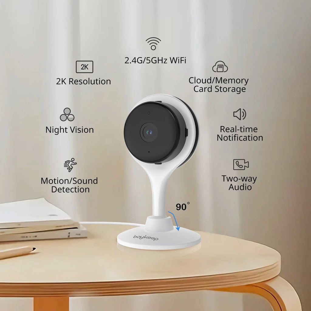 BoyKeep Surveillance Camera 3MP 5/2.4GHz WiFi Indoor Home Security