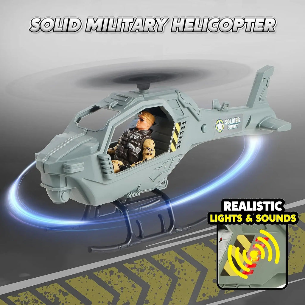 JOYFY Military Base Toys Set Including Army Vehicles Army Men Action Figures and Weapon Gear for Boys