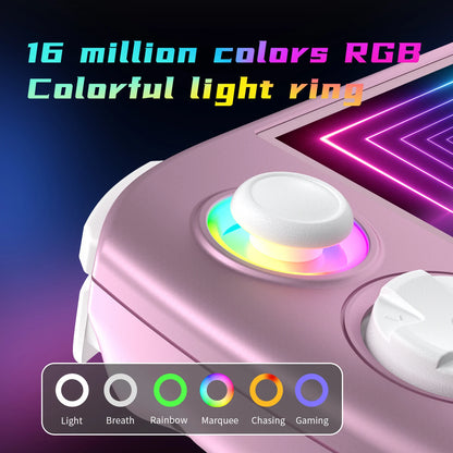 ANBERNIC RG Cube Retro Handheld Game Console 64bit Android 13 T820 3.95 Inch IPS Screen Hall Joystick RGB lighting effect