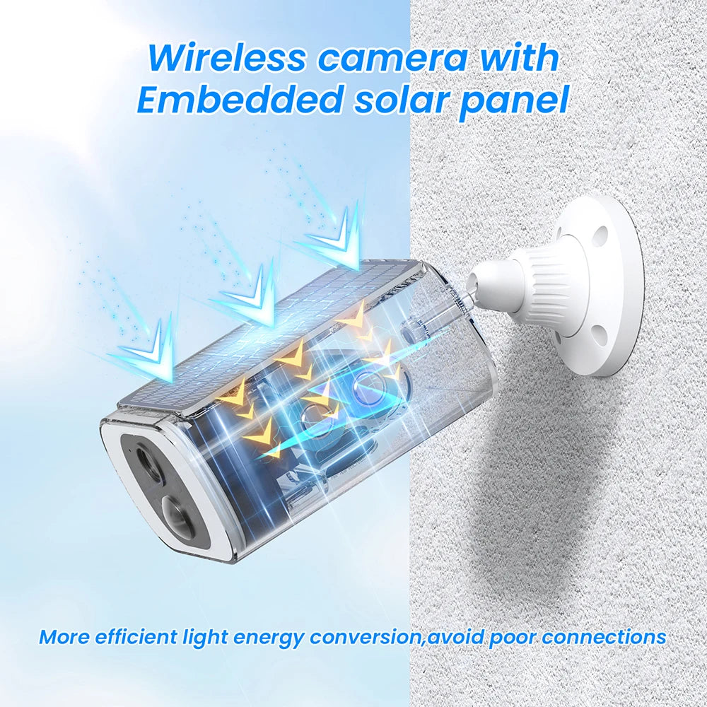 ANRAN 2K Solar Security Camera 3/5MP Outdoor Wireless 2.4G WIFI Camera Battery Cam Floodlight Color Night Vision