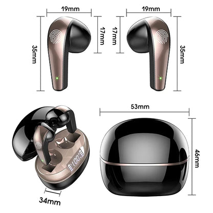 Q13 Bluetooth 5.4 Earbuds | 47H Playtime LED Display | IP7 Waterproof HiFi Sound ENC Mic | Touch Control Wireless Headphones.