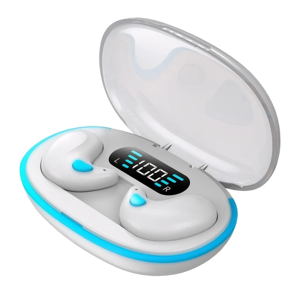 BT 5.3 Stereo Headphones Touch Control Sense-Free Micro Sleep Earbuds Open Ear Headsets for Running Fitness Learning Accessories