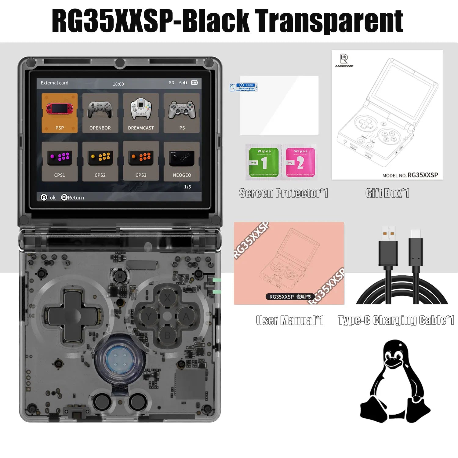 Anbernic RG35XXSP 3.5'' IPS Screen Flip Handheld Console