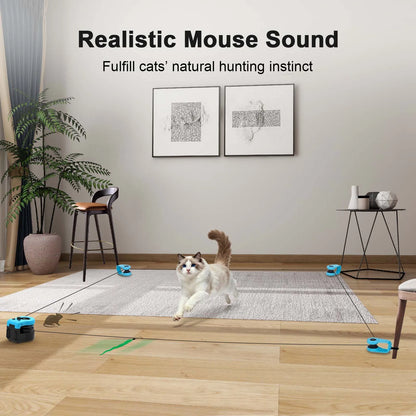 Cat Toys Automatic/Remote Control Cat Toy Interactive Cat Toy Cat Treadmill Adjustable Speed Simulated Cat Hunting Toy