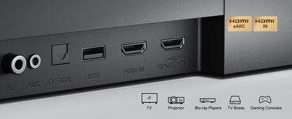 ULTIMEA Poseidon D80 7.1 Surround Soundbar with Dolby Atmos, Wireless Subwoofer & 4 Speakers, Home Theater System with APP Control