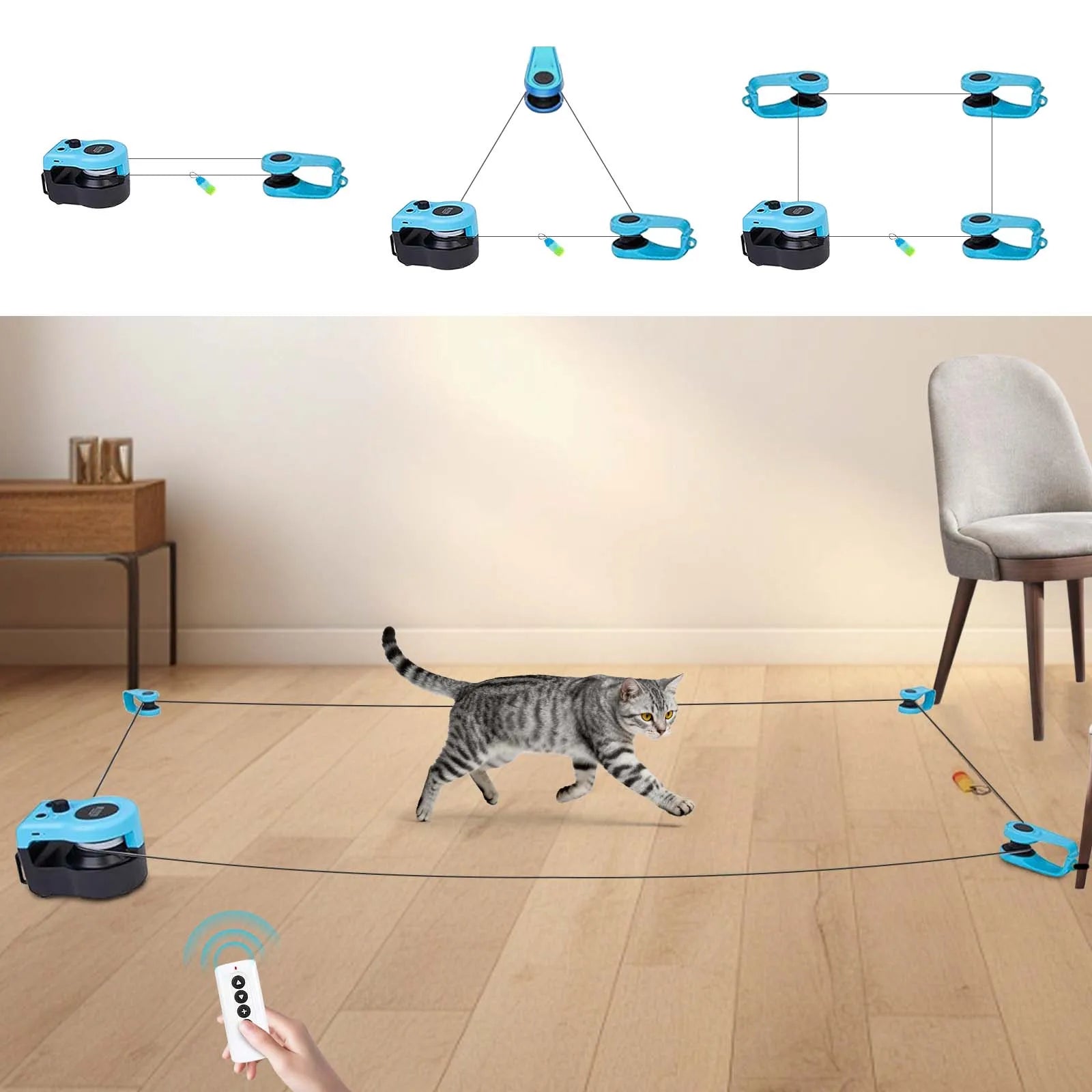 Cat Toys Automatic/Remote Control Cat Toy Interactive Cat Toy Cat Treadmill Adjustable Speed Simulated Cat Hunting Toy