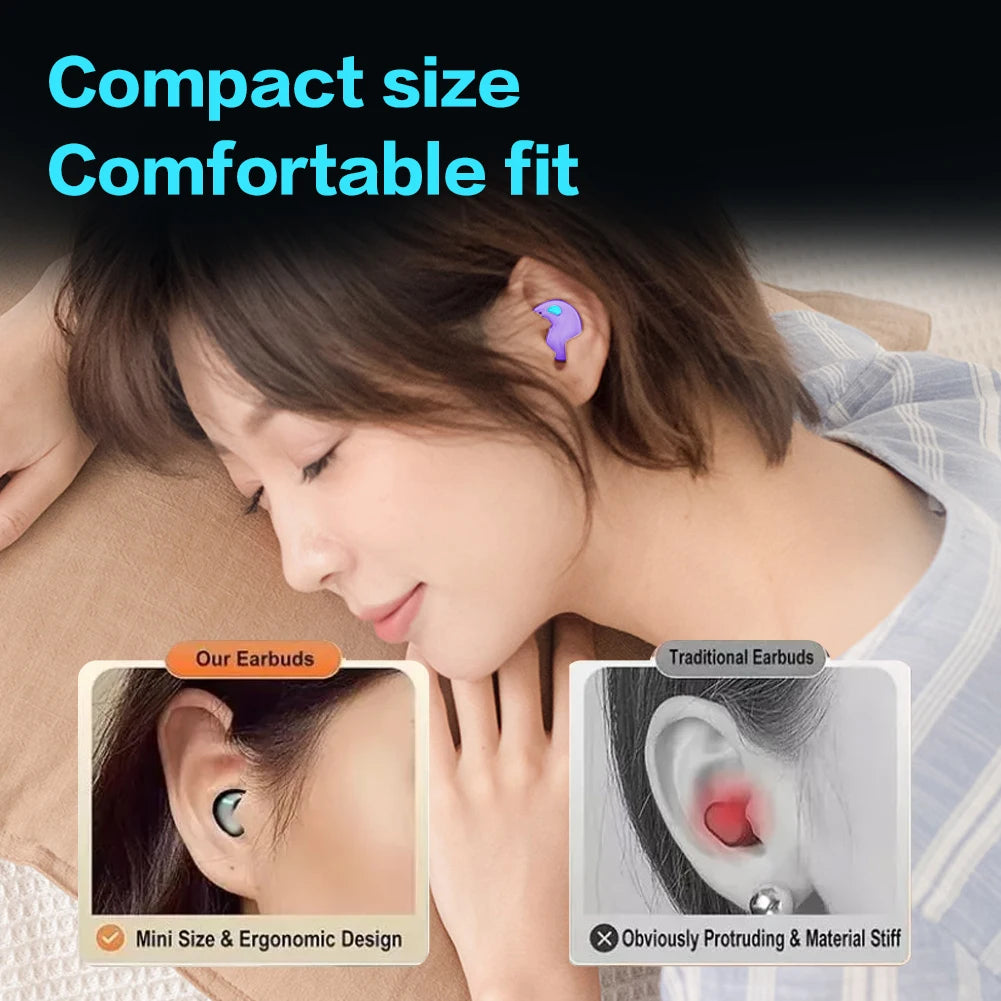 BT 5.3 Stereo Headphones Touch Control Sense-Free Micro Sleep Earbuds Open Ear Headsets for Running Fitness Learning Accessories