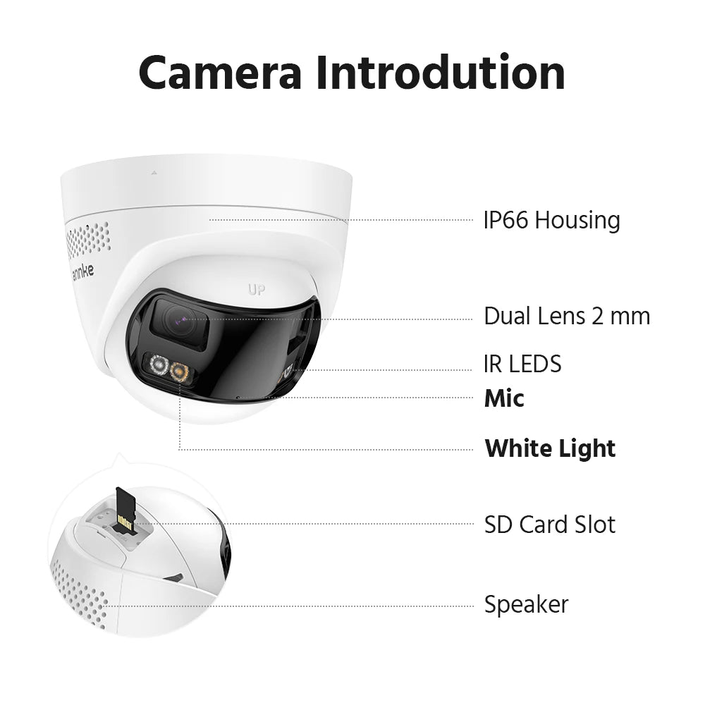 ANNKE 4K 8MP POE Surveillance Camera Dual Lens outdoor POE camera