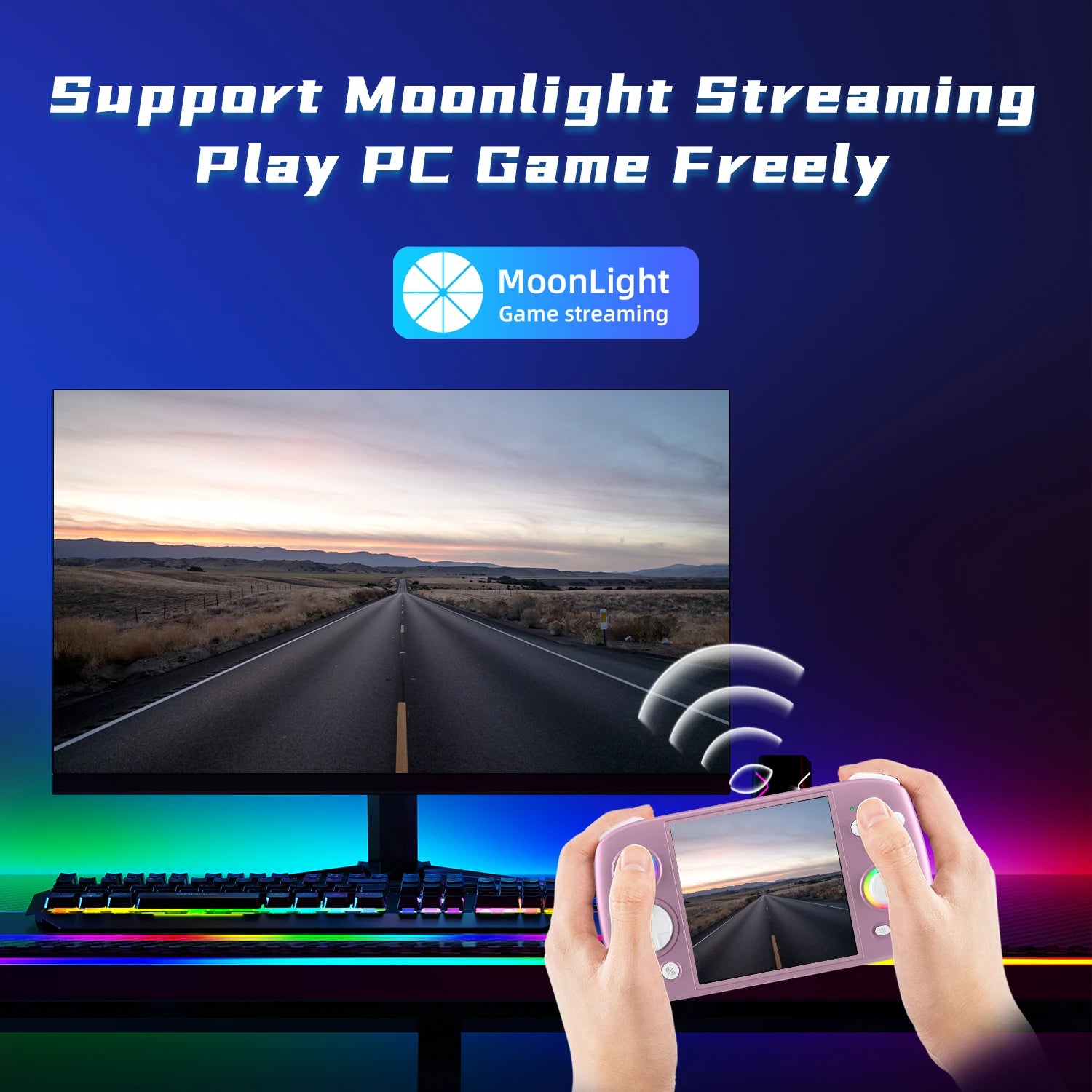 ANBERNIC RG Cube Retro Handheld Game Console 64bit Android 13 T820 3.95 Inch IPS Screen Hall Joystick RGB lighting effect