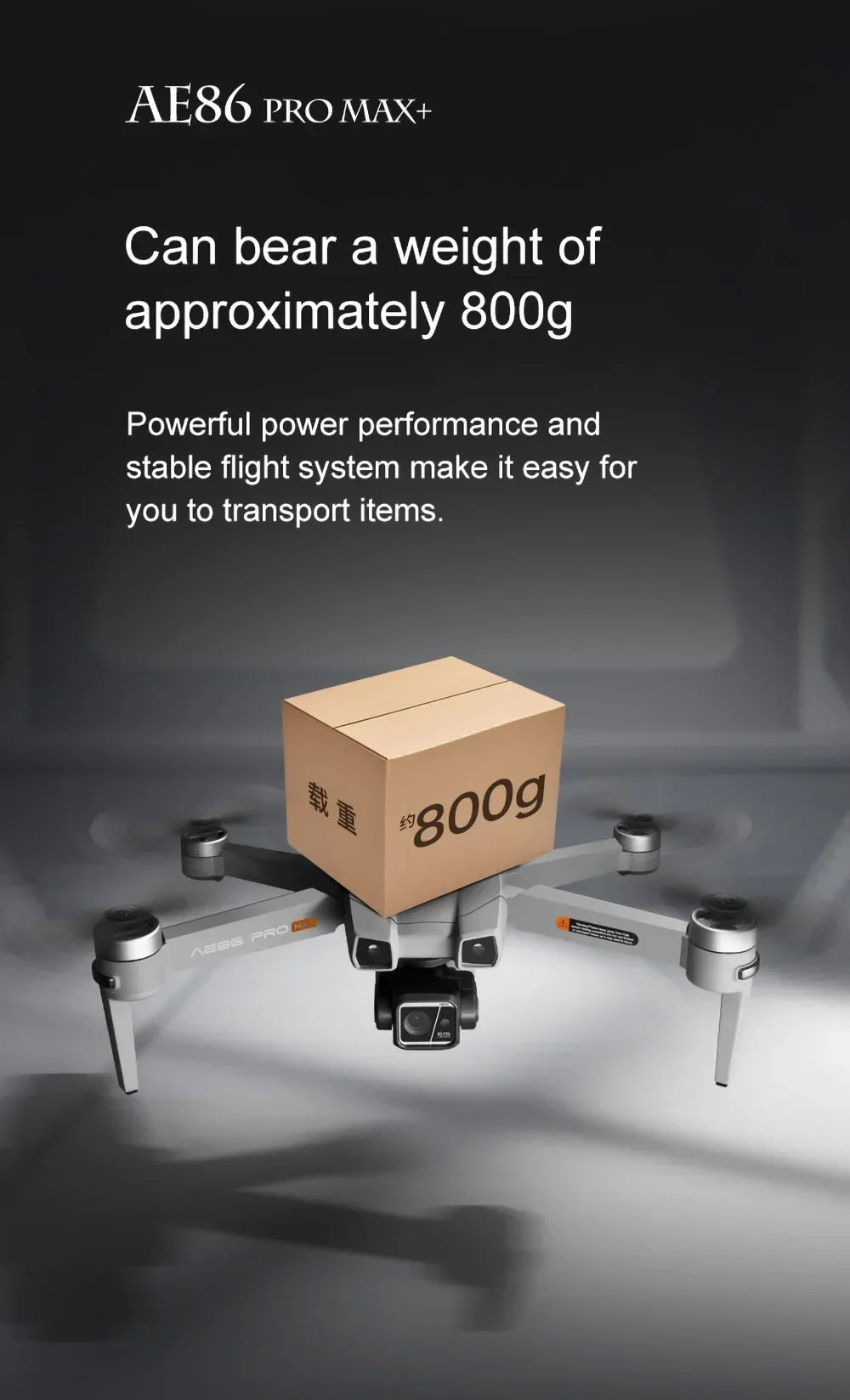 Professional Drone AE86 PRO MAX- Dual Camera GPS Obstacle Avoidance Drone with LED Screen