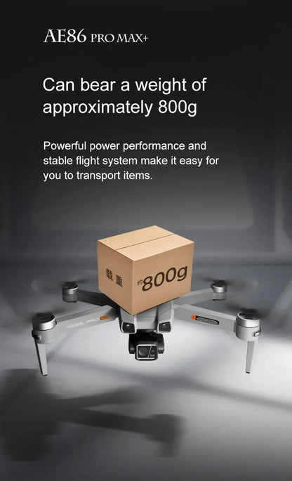 Professional Drone AE86 PRO MAX- Dual Camera GPS Obstacle Avoidance Drone with LED Screen