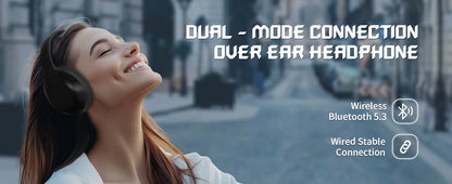 ATTACK SHARK G300 Wireless Bluetooth Headphone with ENC Noise Cancellation, Rechageable Over Ear Headset, 3.5MM Audio Jack