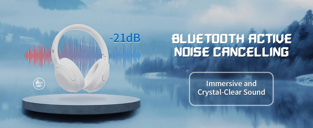ATTACK SHARK G300 Wireless Bluetooth Headphone with ENC Noise Cancellation, Rechageable Over Ear Headset, 3.5MM Audio Jack