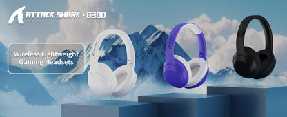 ATTACK SHARK G300 Wireless Bluetooth Headphone with ENC Noise Cancellation, Rechageable Over Ear Headset, 3.5MM Audio Jack