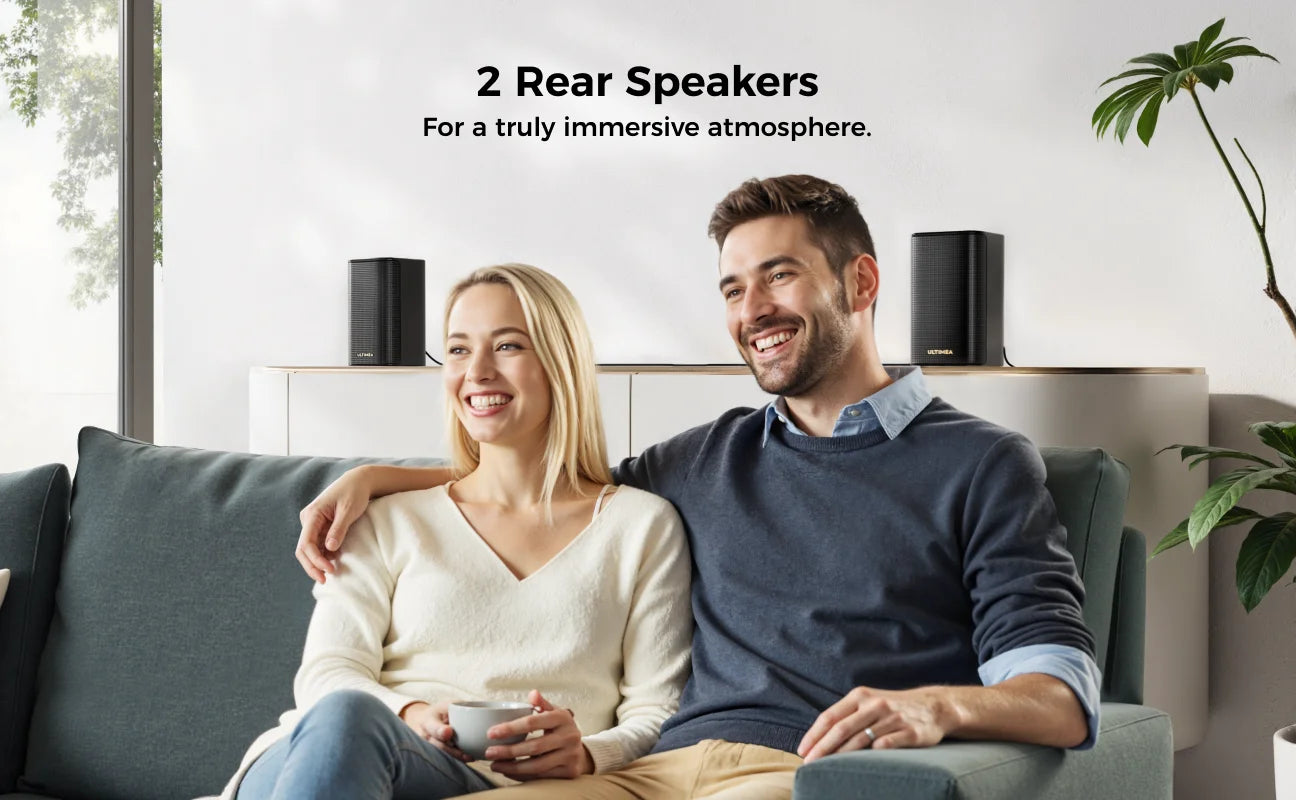 ULTIMEA Skywave F40 Boom 5.1.2ch Sound Bar with Dolby Atmos, Surround Sound System for TV with Subwoofer & 2 Surround Speakers