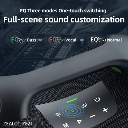 ZEALOT-ZE21 250W Portable Bluetooth Speaker High Volume Waterproof 48000mAh Wireless TWS Subwoofer Suporrt USB/TF/AUX RGB light