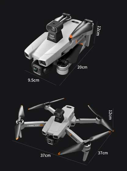 Professional Drone AE86 PRO MAX- Dual Camera GPS Obstacle Avoidance Drone with LED Screen