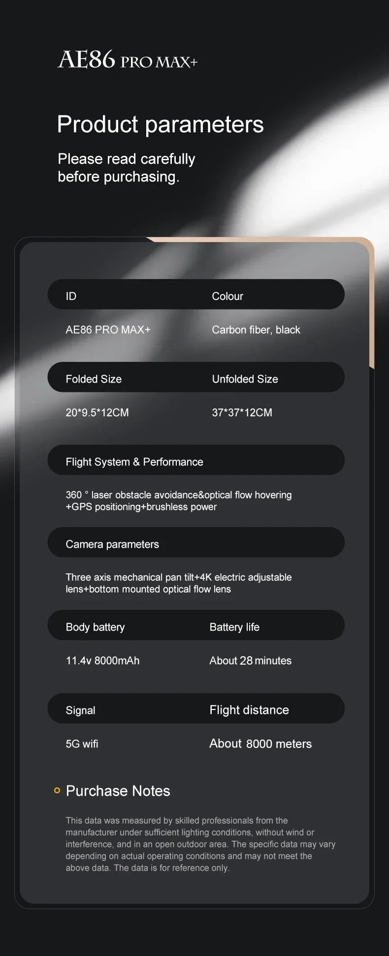 Professional Drone AE86 PRO MAX- Dual Camera GPS Obstacle Avoidance Drone with LED Screen