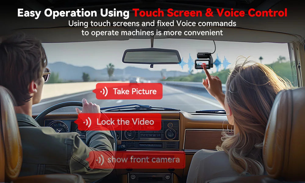 REDTIGER A4 Dash Camera Front and Rear 4K Dash Cam Drive Recorder