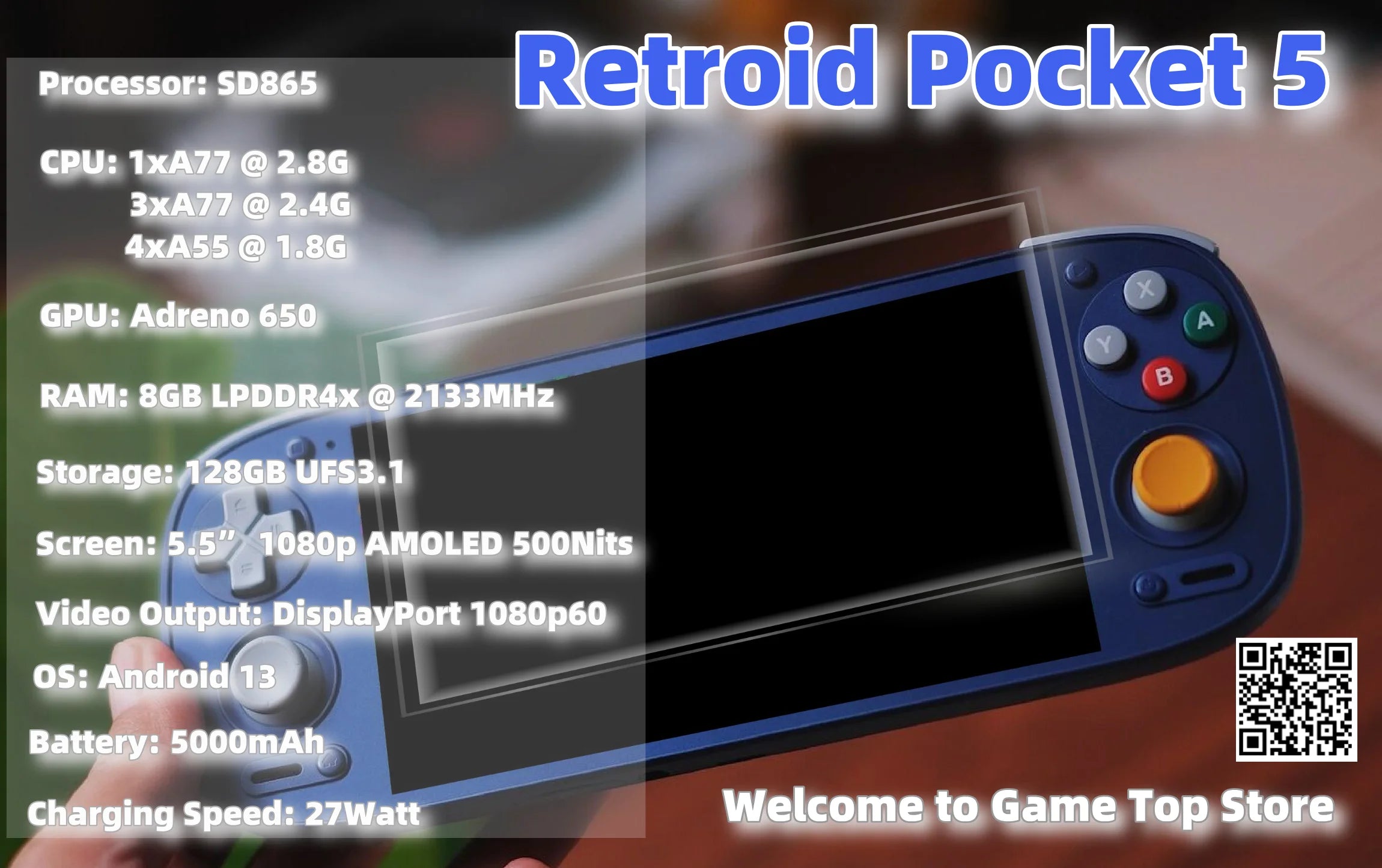 Retroid Pocket 5 Retro Handheld Game Console