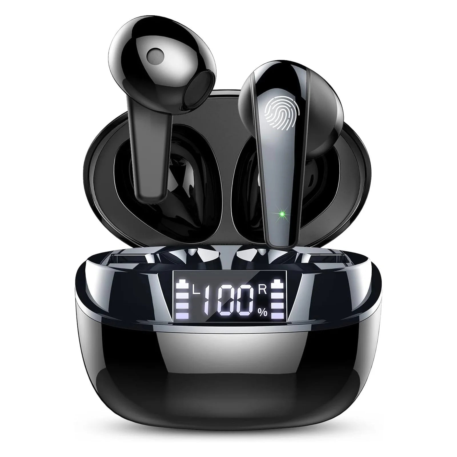 Q13 Bluetooth 5.4 Earbuds | 47H Playtime LED Display | IP7 Waterproof HiFi Sound ENC Mic | Touch Control Wireless Headphones.