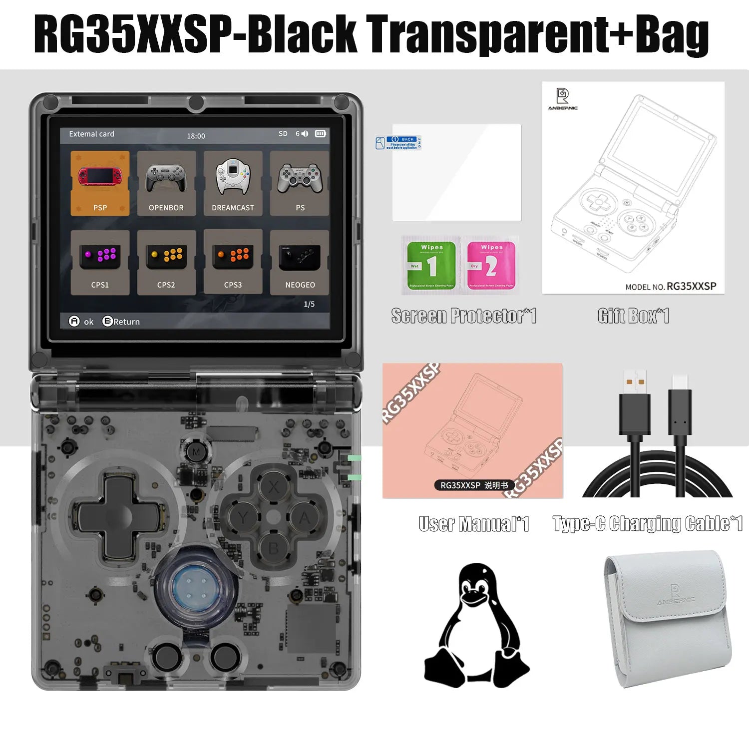 Anbernic RG35XXSP 3.5'' IPS Screen Flip Handheld Console