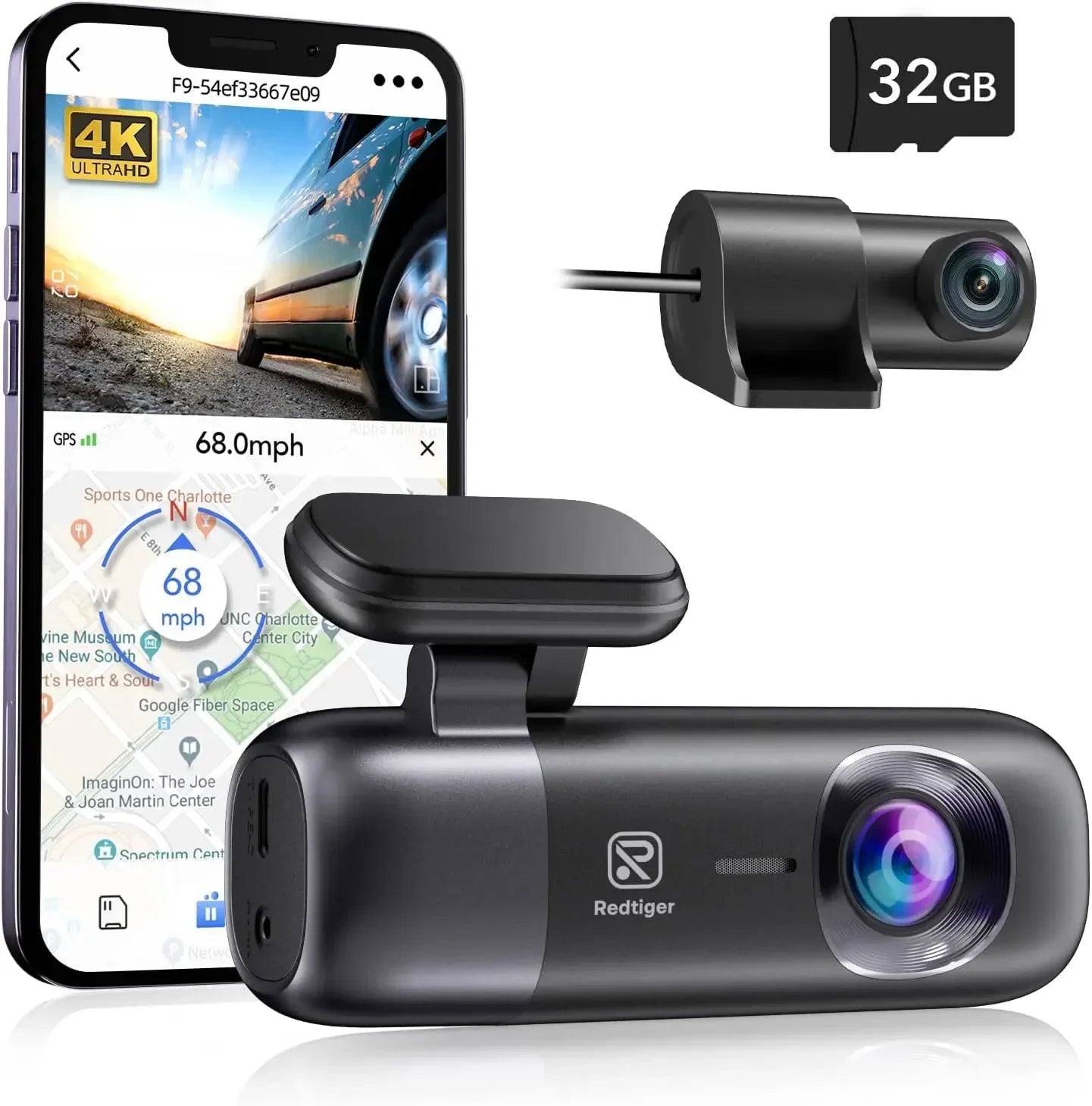 REDTIGER F9 Dash Cam 4K Dash Camera Front and Rear WiFi GPS Car Camera